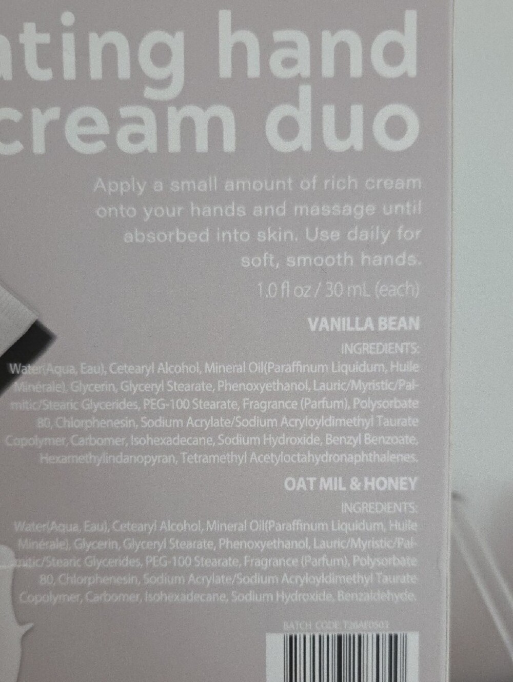 Hydrating Hand Cream Duo - Vanilla Bean & Oat Milk & Honey, NIP - Picture 5 of 5